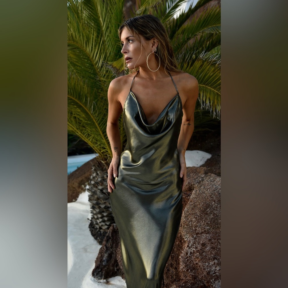 Rat and Boa Venus Gold Slip Dress